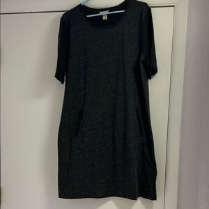LOFT Black Speckled Midi Dress